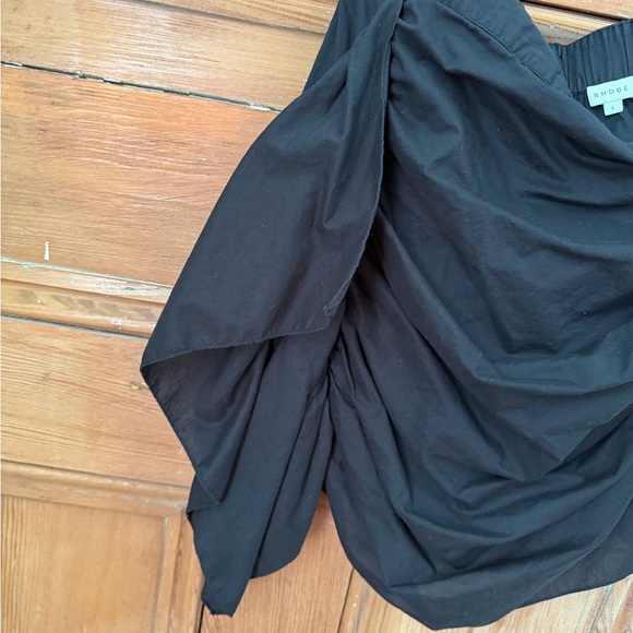 RHODE Black Hannah ruched cotton mini skirt LG - Picture 6 of 9